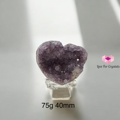 Amethyst Druse Heart (Uruguay)with Stand 75g 60mm Amethyst