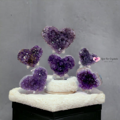 Amethyst Druse Heart (Uruguay)With Stand