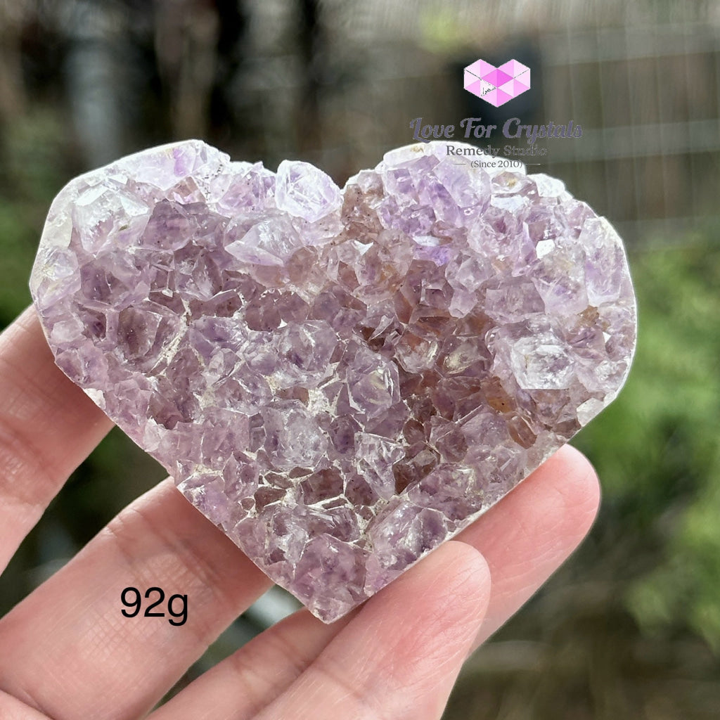 Amethyst Druse Heart (Uruguay)With Stand 92G 50Mm