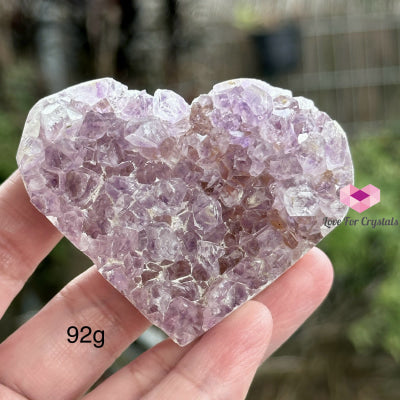 Amethyst Druse Heart (Uruguay)With Stand 92G 50Mm