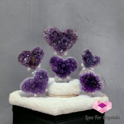 Amethyst Druse Heart (Uruguay)With Stand