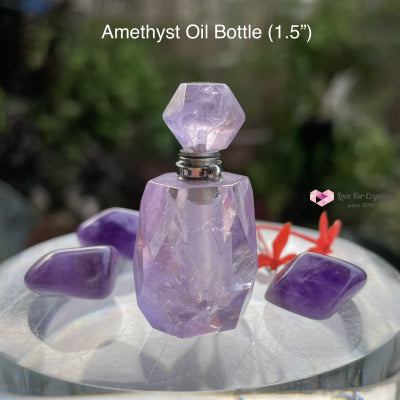 Amethyst Crystal Carved Bottle For Oils 1.5