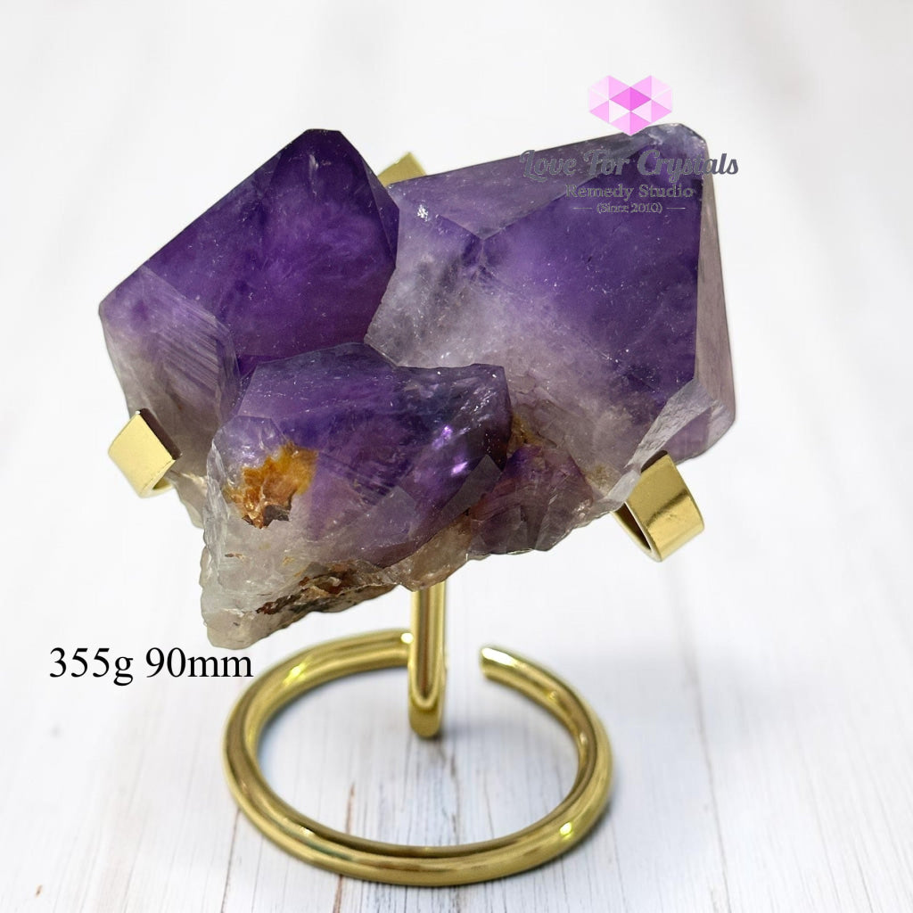 Amethyst Flower Cluster on Metal Stand (Brazil) - 355g 90mm - Amethyst
