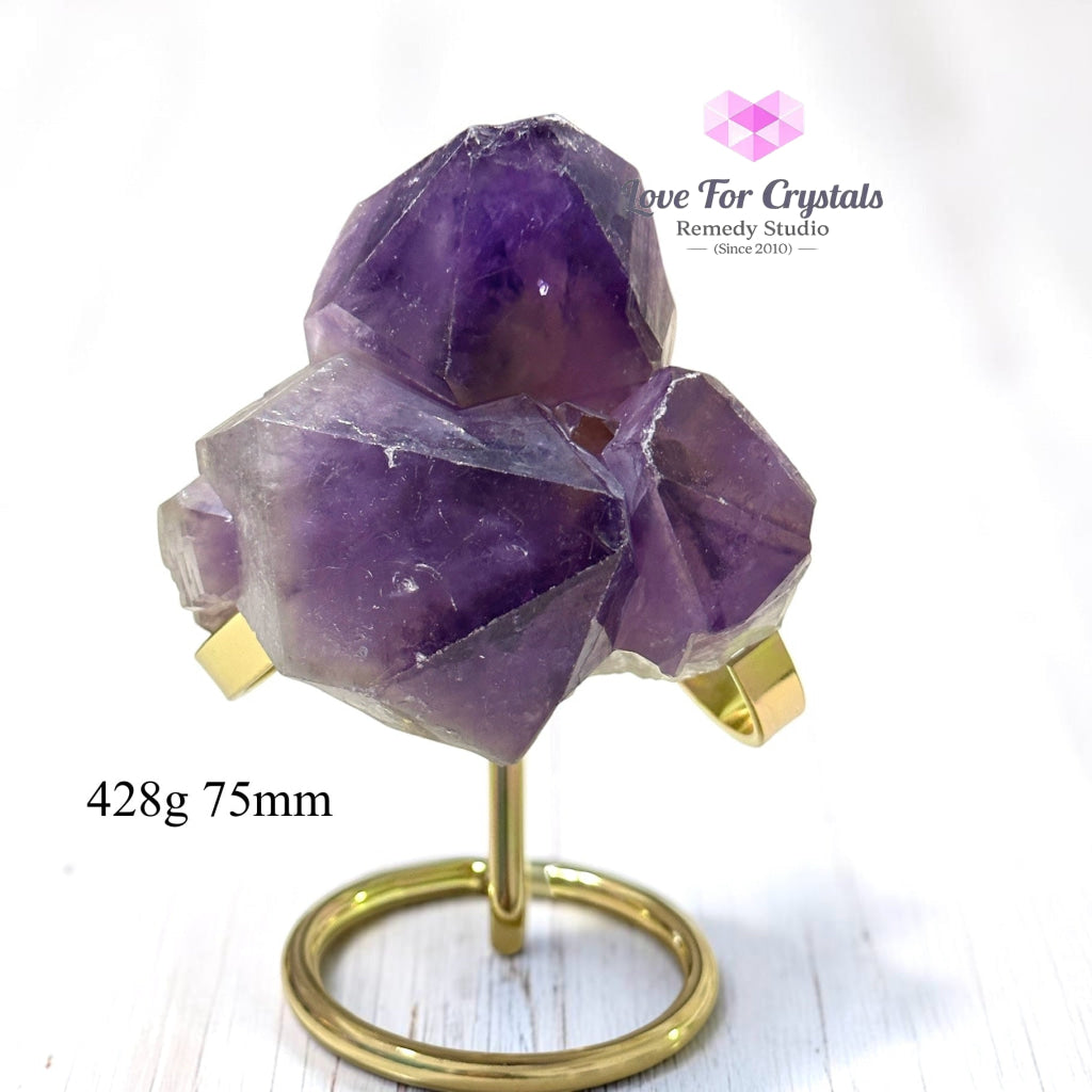 Amethyst Flower Cluster on Metal Stand (Brazil) - 428g 75mm - Amethyst