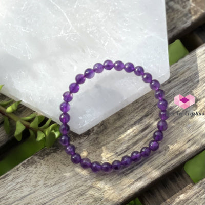 Amethyst Gemstone Energy Bracelet (Focus) 6Mm Faceted