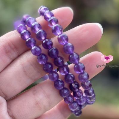 Amethyst Gemstone Energy Bracelet (Focus) 6Mm Faceted