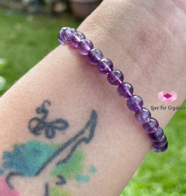 Amethyst Gemstone Energy Bracelet (Focus) 6Mm Faceted