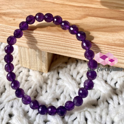 Amethyst Gemstone Energy Bracelet (Focus) 6Mm Faceted