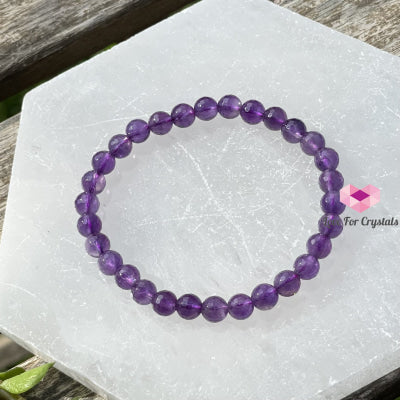 Amethyst Gemstone Energy Bracelet (Focus) 6Mm Faceted