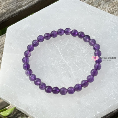 Amethyst Gemstone Energy Bracelet (Focus) 6Mm Faceted