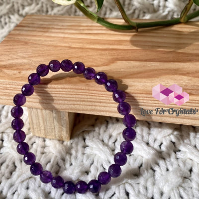 Amethyst Gemstone Energy Bracelet (Focus) 6Mm Faceted