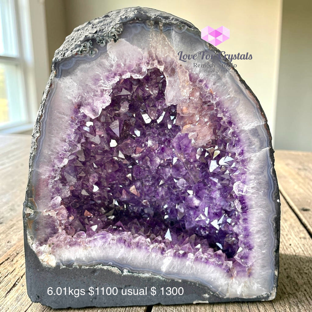 Amethyst Geode Cave (6-10kgs Series) - 6.01 kgs (AA) - Amethyst