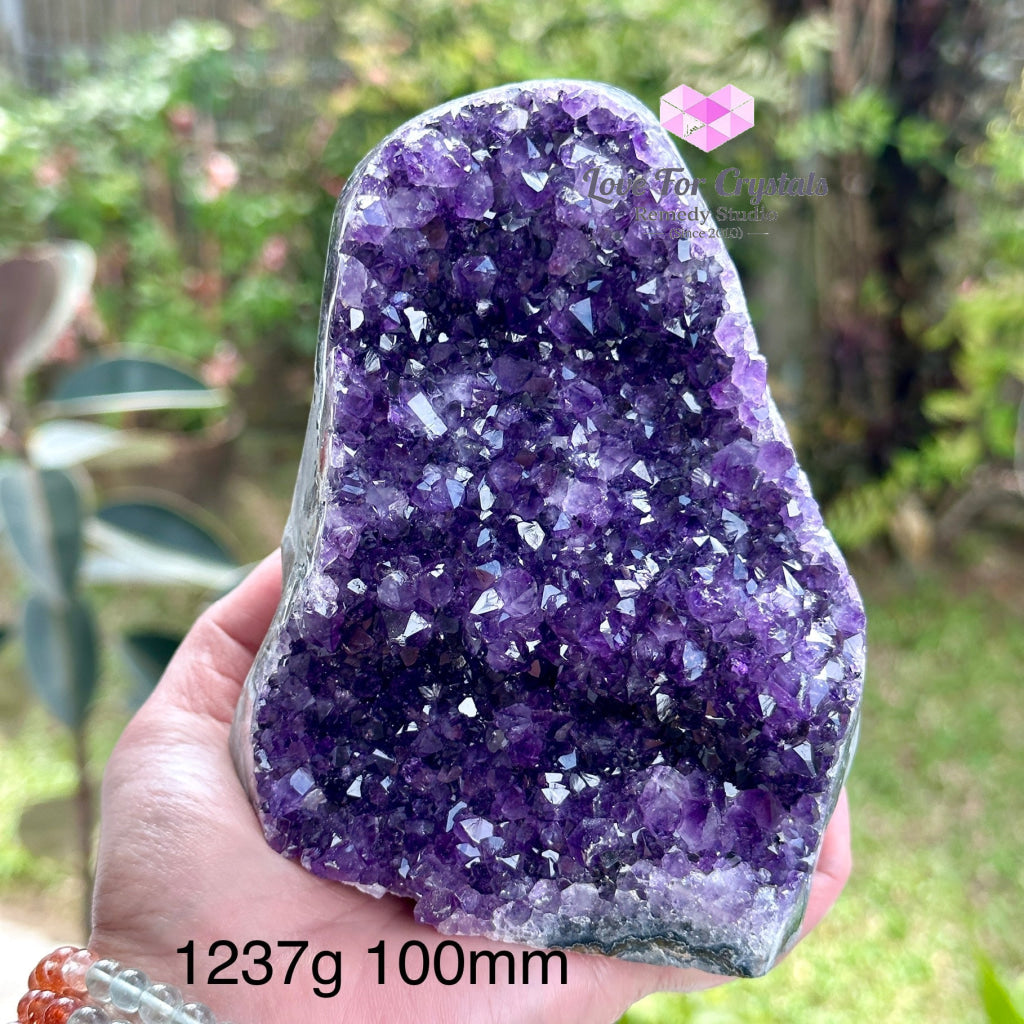 Amethyst Geode Druse (Brazil) Aaaa Grade 1237G 100Mm Raw Crystals