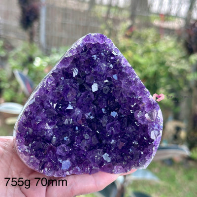 Amethyst Geode Druse (Brazil) Aaaa Grade 755G 70Mm Raw Crystals