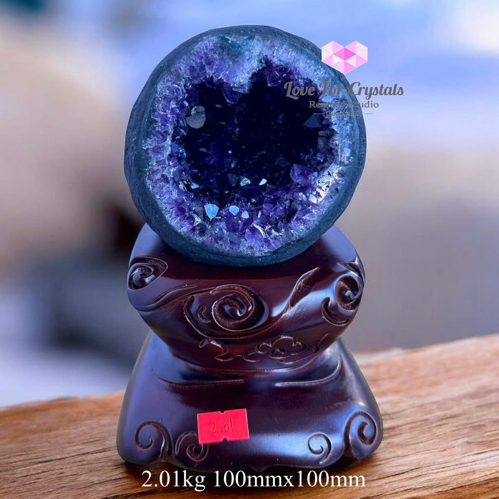 Amethyst Money Catcher Geode (Brazil) Encoded & Activated 2.01kg 100mmx100mm Amethyst