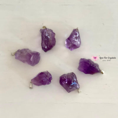 Amethyst Raw Pendant (Brazil) Silver Plated (20-45Mm) Pendants & Necklaces