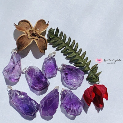 Raw Amethyst Pendant (Brazil) Silver Plated Pendants & Necklaces