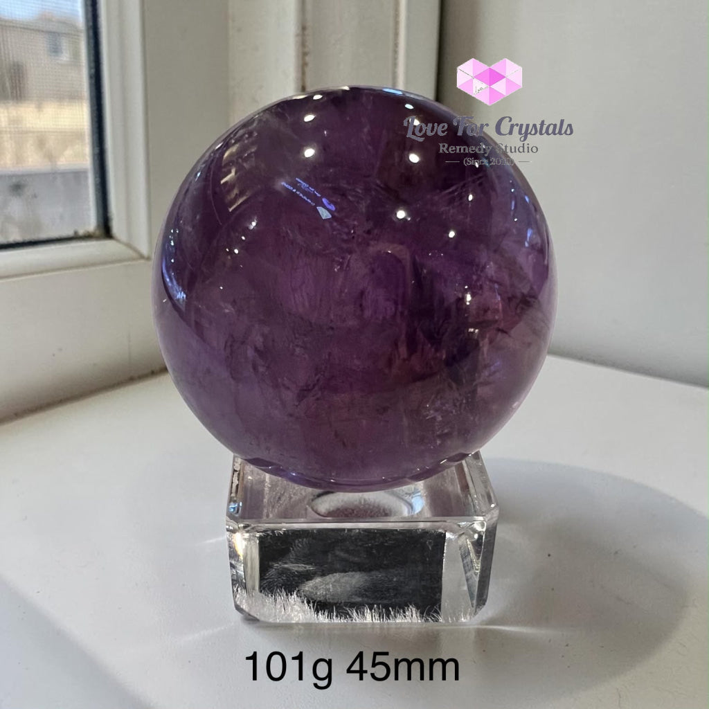 Amethyst Sphere (Orb of Calm & Success) Brazil AAA Grade - 101g 45mm - Amethyst