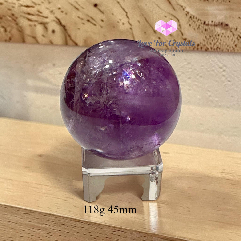 Amethyst Sphere (Orb of Calm & Success) Brazil AAA Grade - 118g 45mm - Amethyst