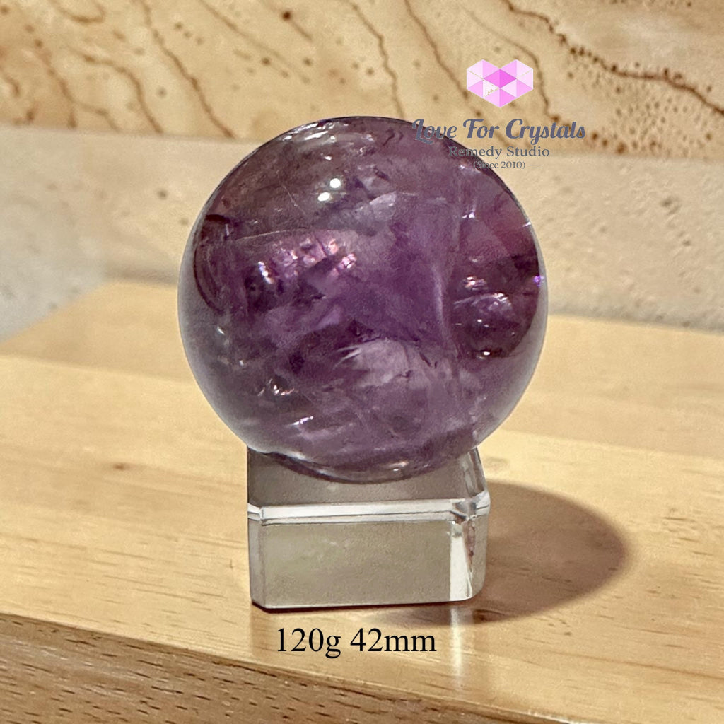 Amethyst Sphere (Orb of Calm & Success) Brazil AAA Grade - 120g 42mm - Amethyst