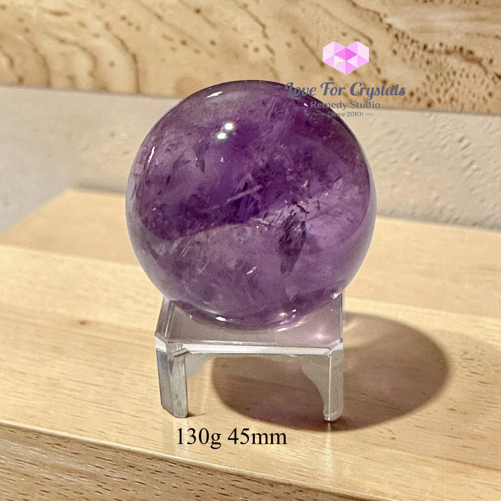 Amethyst Sphere (Orb of Calm & Success) Brazil AAA Grade - 130g 45mm - Amethyst