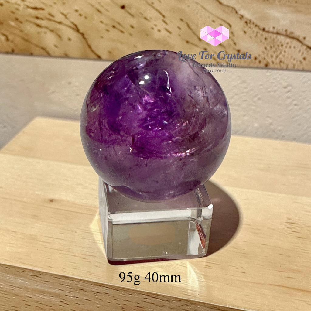 Amethyst Sphere (Orb of Calm & Success) Brazil AAA Grade - 95g 40mm - Amethyst