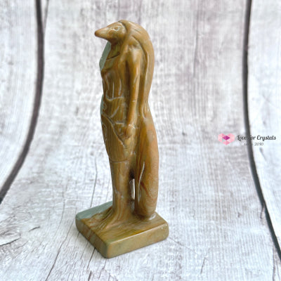 Anubis Crystal Carved (Egyptian God Of The Dead) Mookaite Jasper 8-10