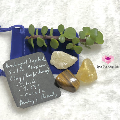 Archangel Jophiel Solar Plexus Chakra Remedy Set (Joy & Confidence) Crystal Set