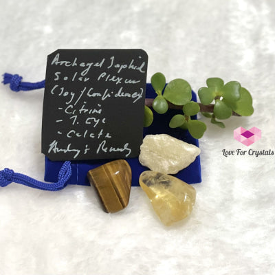 Archangel Jophiel Solar Plexus Chakra Remedy Set (Joy & Confidence) Crystal Set