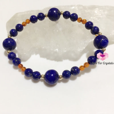 Archangel Michael Crystal Bracelet (Courage & Protection) By Audreys Remedies (Lapis Lazuli Amber