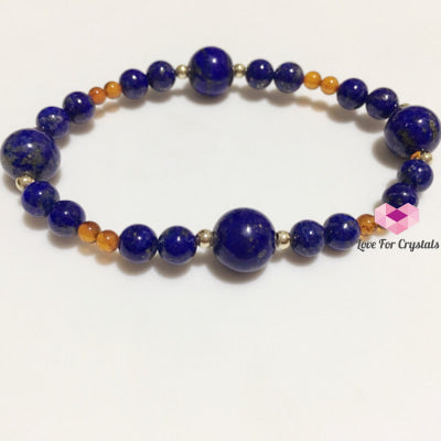 Archangel Michael Crystal Bracelet (Courage & Protection) By Audreys Remedies (Lapis Lazuli Amber