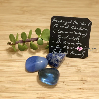 Archangel Michael Throat Chakra Remedy Set (Communication And Expression) Crystal Set