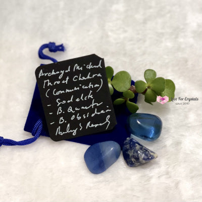 Archangel Michael Throat Chakra Remedy Set (Communication And Expression) Crystal Set