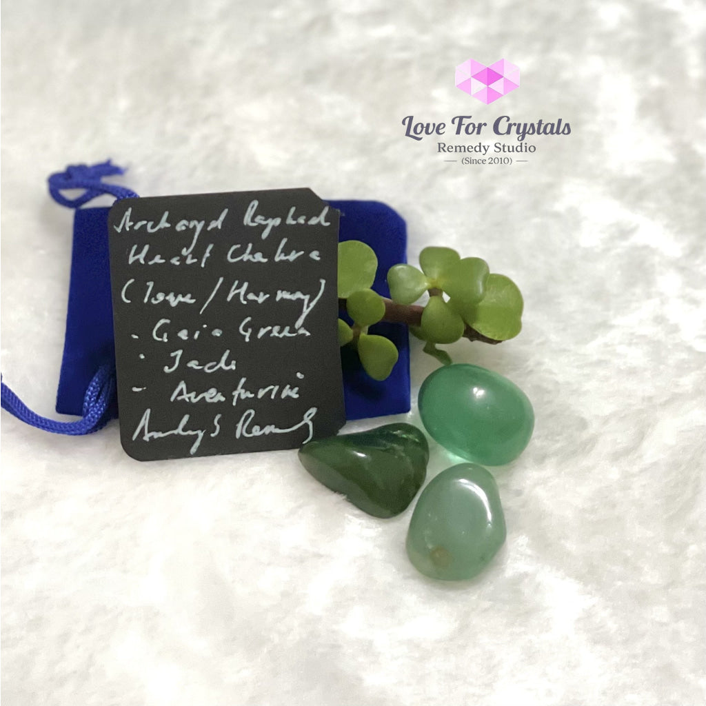 Archangel Raphael Heart Chakra Remedy Set (Love And Harmony) Crystal Sets