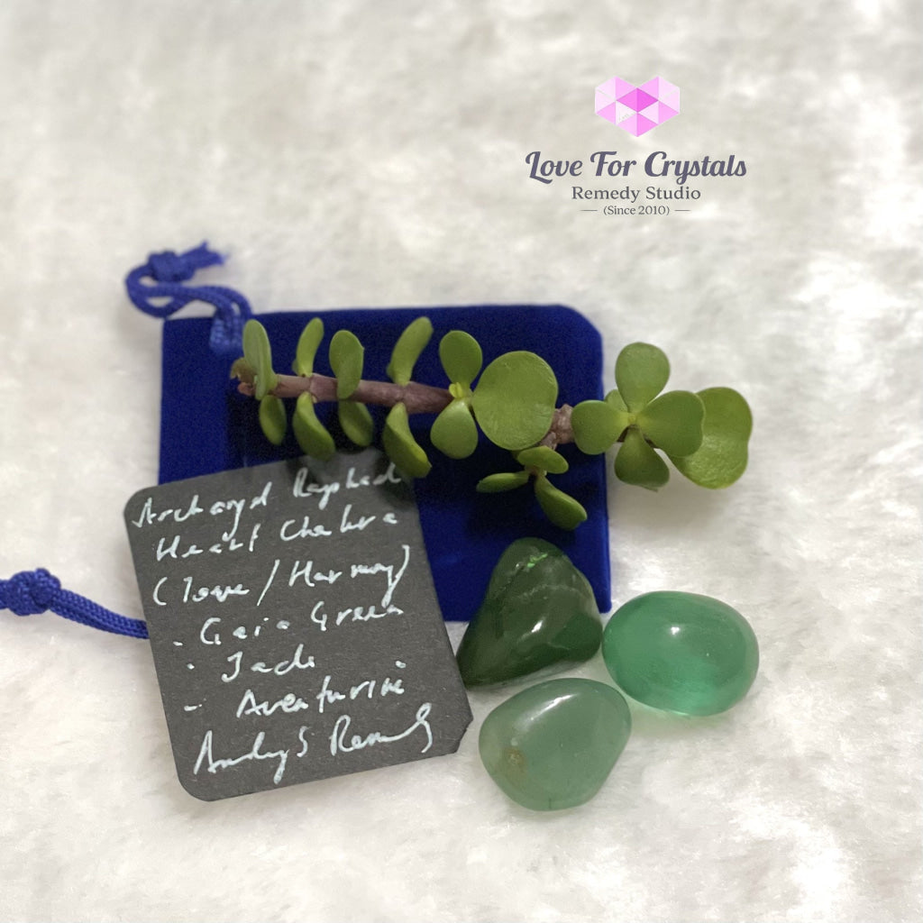 Archangel Raphael Heart Chakra Remedy Set (Love And Harmony) Crystal Sets