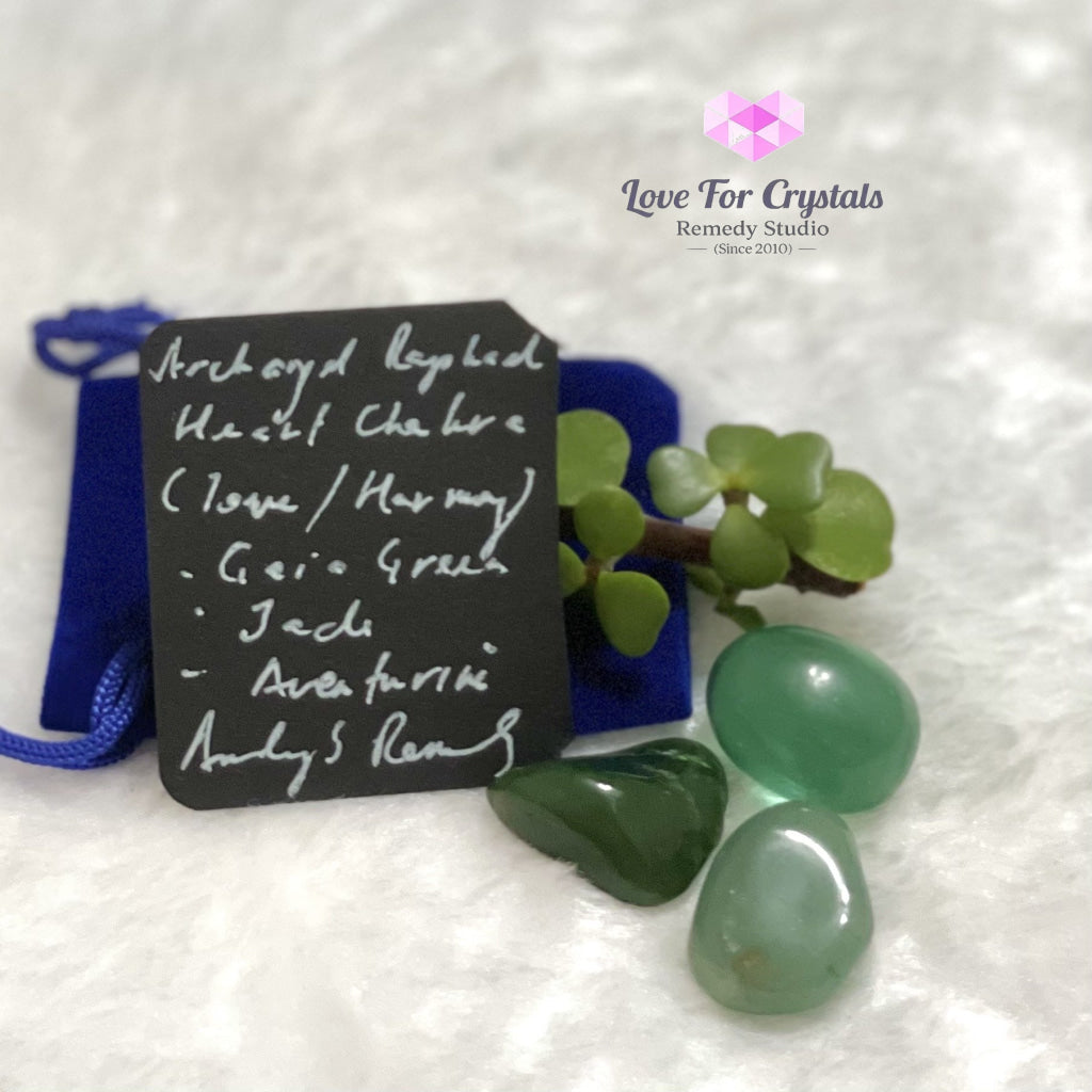 Archangel Raphael Heart Chakra Remedy Set (Love And Harmony) Crystal Sets