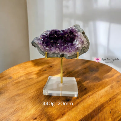 Attract Success Premium Amethyst Druse with Stand (Brazil) Pre-coded & Activated 440g 120mm Amethyst