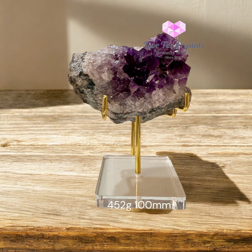 Attract Success Premium Amethyst Druse with Stand (Brazil) Pre-coded & Activated 452g 100mm Amethyst