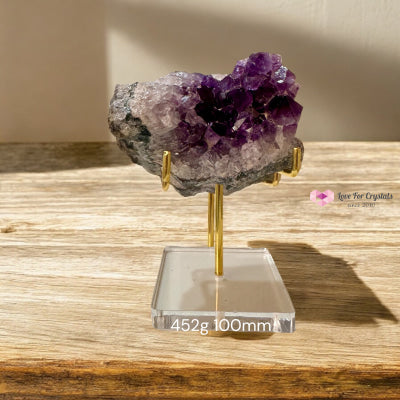 Attract Success Premium Amethyst Druse with Stand (Brazil) Pre-coded & Activated 452g 100mm Amethyst