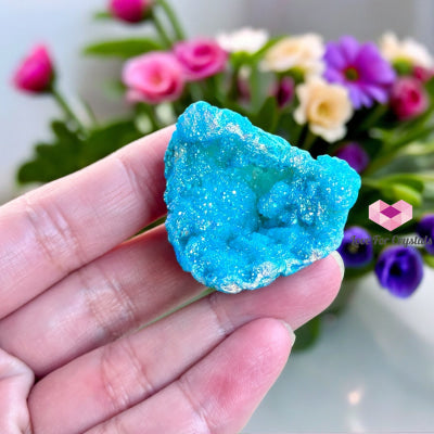 Aura Quartz Geode (35-55Mm) Brazil Aqua Blue 35Mm