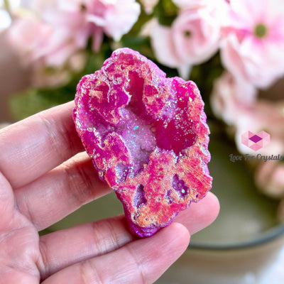 Aura Quartz Geode (35-55Mm) Brazil Magenta 50Mm