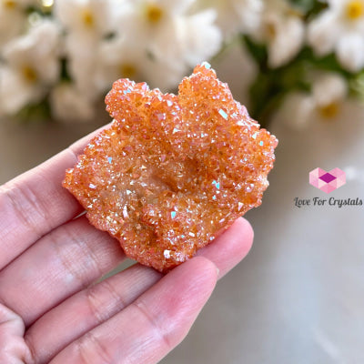 Aura Quartz Geode (35-55Mm) Brazil Orange 45Mm