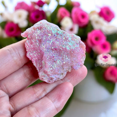 Aura Quartz Geode (35-55Mm) Brazil Pink 45Mm
