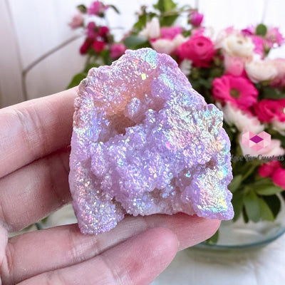 Aura Quartz Geode (35-55Mm) Brazil Pink 50Mm