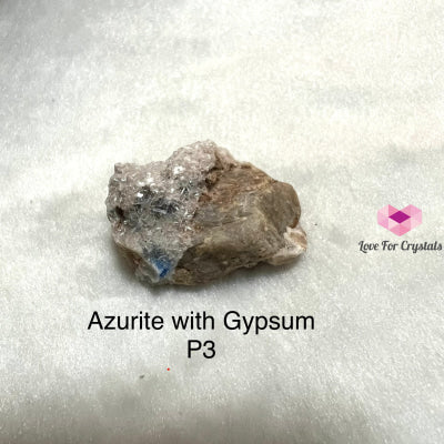 Azurite With Gypsum Specimen (20-40Mm) Brazil Photo 3 Raw Stones