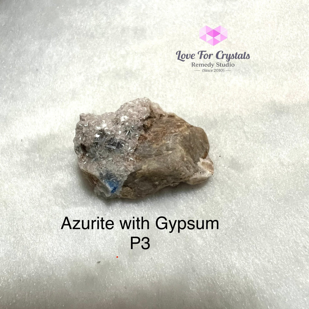 Azurite With Gypsum Specimen (20-40Mm) Brazil Photo 3 Raw Stones