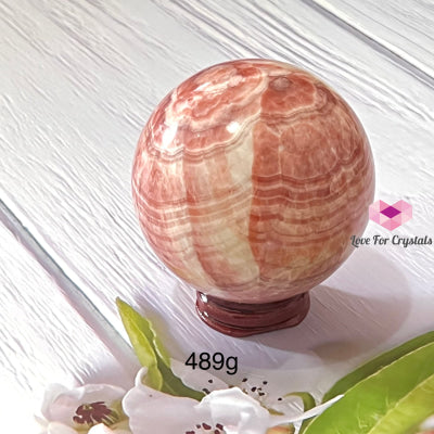 Banded Calcite Sphere (Mexico) 489G 70Mm Spheres Crystals