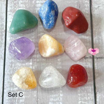 Basic Crystal Tumbled Remedy Set (Brazil) 9 Stones 35-50Mm Each C Sets