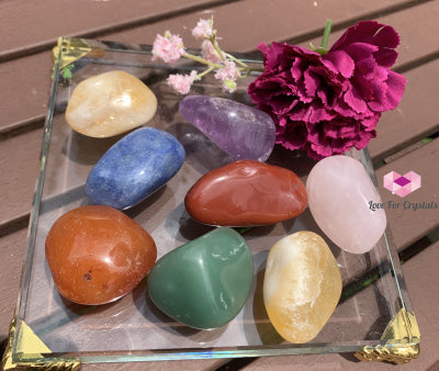 Basic Crystal Tumbled Set (Brazil) 8 Stones 35-50Mm Each Kits