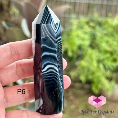 Black Agate Tower Point (Brazil) 92G 90Mm (P6) Points